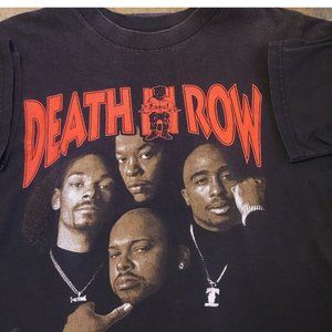 Unisex Vintage Death Row 2Pac, Snoop Dogg, Dr. Dre, Suge Knight T-Shirt, Small